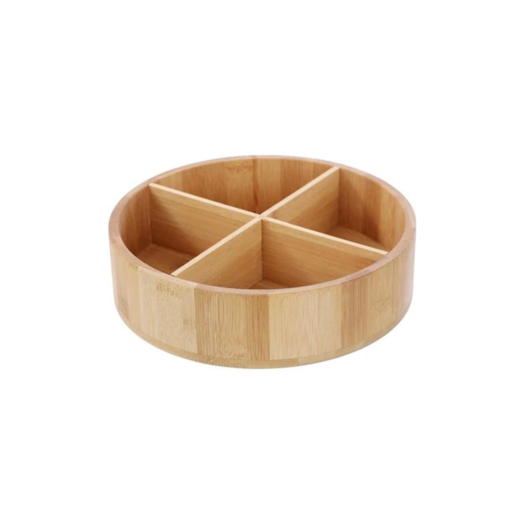 Bamboo Turntable Round - 4 Section (7836166226176)