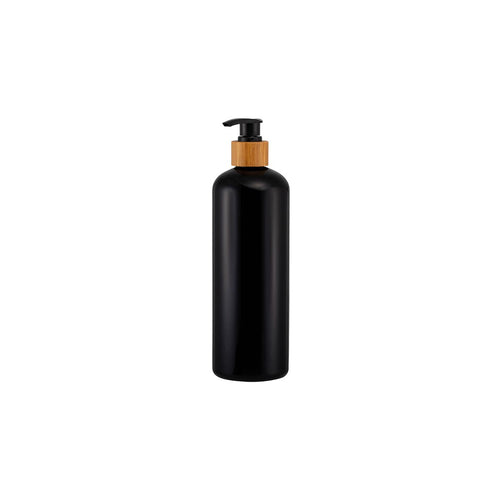 Black Pump Bottle - 500ml Bamboo Neck (7823483863296)