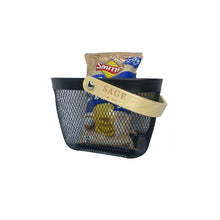 Load image into Gallery viewer, Black Wired Storage Basket With Wooden Handle - Small (7824336060672)
