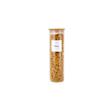 Load image into Gallery viewer, Glass Cannister Storage Jar with Bamboo Lid - 2355ml - Spaghetti (7815468777728)
