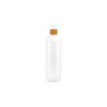 Load image into Gallery viewer, White Pump Bottle with Bamboo Neck - 500ml - Tall (7745628602624)
