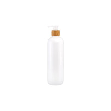 Load image into Gallery viewer, White Pump Bottles with 2 Square Hole Bamboo Tray - 500ml x 2 (7823497232640)
