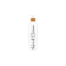 Load image into Gallery viewer, White Pump Bottle with Bamboo Neck - 500ml - Tall (7745628602624)
