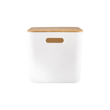 Load image into Gallery viewer, White Storage Container with Bamboo Lid - Large (7817120547072)
