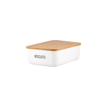 Load image into Gallery viewer, White Storage Container with Bamboo Lid - Small (7743215042816)
