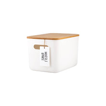 Load image into Gallery viewer, White Storage Container with Bamboo Lid - Small Deep (7817119334656)
